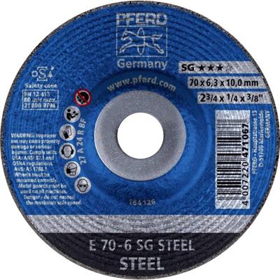 PFERD TOOLS 62207626 E 70-6 SG STEEL/10,0 Afbraamschijf gebogen Diameter 70 mm Boordiameter 10 mm Staal 10 stuk(s) PFERD TOOLS 62207626 E 70-6 SG STEEL/10,0 Afbraamschijf gebogen Diameter 70 mm Boordiameter 10 mm Staal 10 stuk(s)