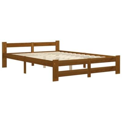 Bedframe massief grenenhout honingbruin 140x200 cm