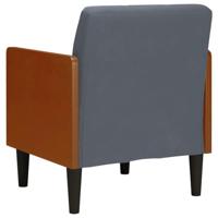 Fauteuil met armleuningen 55 cm fluweel donkergrijs - thumbnail