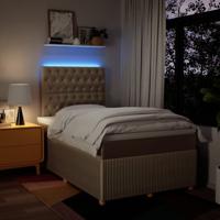 Boxspring met matras stof crèmekleurig 120x200 cm - thumbnail