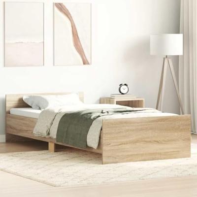 Bedframe zonder matras hout sonoma eikenkleurig 100x200 cm Bedframe zonder matras hout sonoma eikenkleurig 100x200 cm