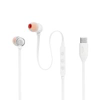 JBL Tune 310 C Bedraade in-ear oortjes met microfoon, met JBL Pure Bass Sound en een 3-knops afstandsbediening, in het wit - thumbnail