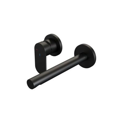 Black Edition inbouw wastafelmengkraan met rechte uitloop en rozetten - C2 mat zwart