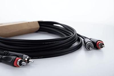 Cordial 14837 Jackplug / Cinch Audio Aansluitkabel [2x Cinch-stekker - 2x Cinch-stekker] 3 m Zwart PVC-mantel, Tweelingkabel