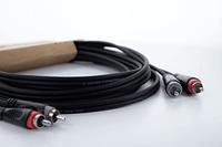 Cordial 14837 Jackplug / Cinch Audio Aansluitkabel [2x Cinch-stekker - 2x Cinch-stekker] 3 m Zwart PVC-mantel, Tweelingkabel - thumbnail