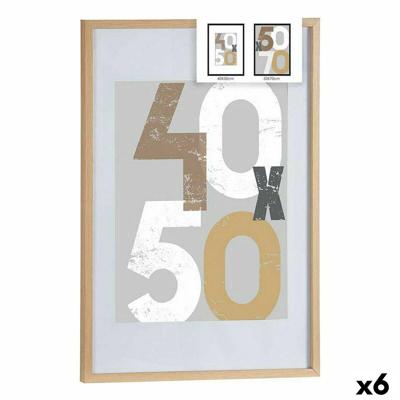 Fotolijsten 52,5 x 2,5 x 72,5 cm Natuurlijk Plastic Hout MDF (6 Stuks)