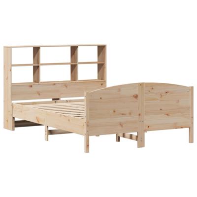Bed met boekenkast zonder matras massief grenenhout 140x190 cm - thumbnail
