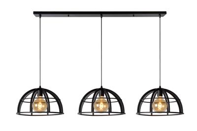 Lucide DIKRA - Hanglamp - Ø 40 cm - 3xE27 - Zwart
