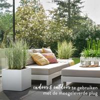 Elho Vivo Next Square 40 Bloembak - Wit - Ø 39 x H 38 cm - binnen/buiten - 100% gerecycled - thumbnail