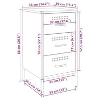 Nachtkastjes 2 st 36x39x68 cm staal antracietkleurig - thumbnail