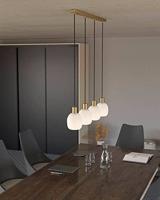 Eglo Gouden eettafel lampManzanares met wit glas - 900306 - thumbnail