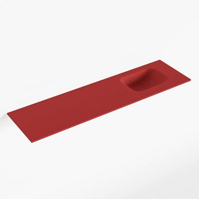 MONDIAZ LEX Fire solid surface inleg wastafel voor toiletmeubel 110cm. Positie wasbak rechts