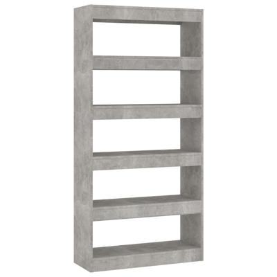 Boekenkast/kamerscherm 80x30x166 cm bewerkt hout betongrijs