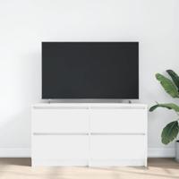 Tv-meubel 100x35x54 cm bewerkt hout wit - thumbnail