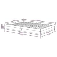 Bedframe massief hout zwart 120x190 cm - thumbnail