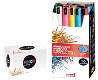 Uni POSCA paintmarker PC-1MR, 0,7 mm, doos van 16 stuks in geassorteerde kleuren - thumbnail