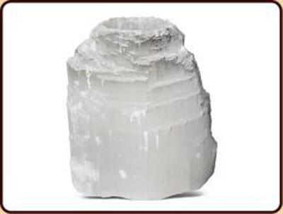 Waxinelichthouder Edelsteen Seleniet (8 cm)