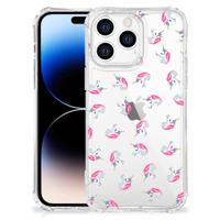 Doorzichtige Silicone Hoesje voor Apple iPhone 14 Pro Max Unicorns - thumbnail