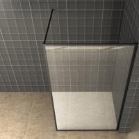 Inloopdouche Aqua Splash Vidrios 90x200 cm 10 mm Met Stabilisatiestang NANO Mat Zwart Aqua Splash - thumbnail