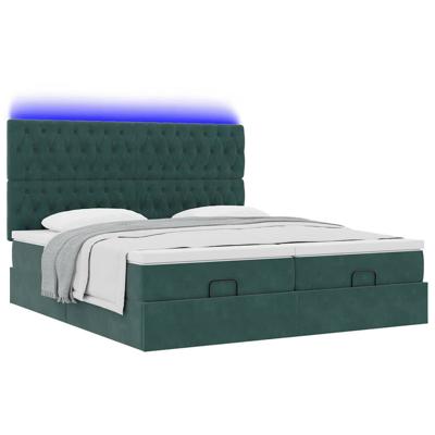 Ottoman bed met matrassen en LED's 160x200cm fluweel
