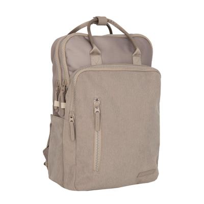 New Rebels Ribbi Milwaukee - Laptoptas Schooltas Werktas 15.6 inch Laptopvak Rugzak Rib Fabric 18L Taupe