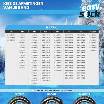 Sneeuwkettingen voor auto's Easy Sock CAD8016 (XL)