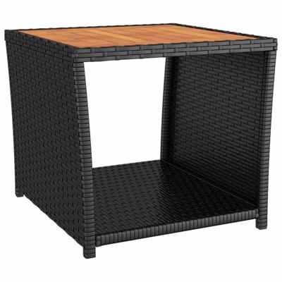 3-delige Tuinset met kussens poly rattan zwart - thumbnail