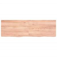 Wandschap 160x50x(2-6)cm behandeld massief eikenhout lichtbruin - thumbnail