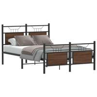 Bedframe zonder matras bewerkt hout bruin eikenkleur 120x190 cm - thumbnail