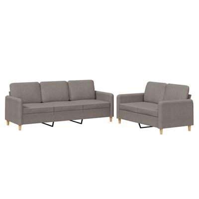 2-delige Loungeset met kussens stof taupe