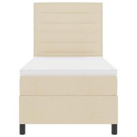 Boxspringbed met matras met hoofdeinde Crème 90 x 190 cm Stof - thumbnail