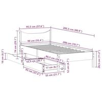 Bedframe met lades massief grenenhout 90x200 cm - thumbnail