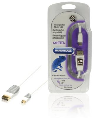 Mini DisplayPort Kabel Mini-DisplayPort Male - DisplayPort Male 1.00 m Wit