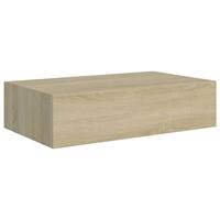 Wandschappen 2 st met lade 40x23,5x10 cm MDF eikenkleurig - thumbnail