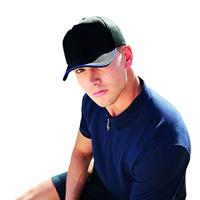 Beechfield CB25c Authentic 5 Panel Cap - Piped Peak - French Navy/Classic Red/White - One Size - thumbnail