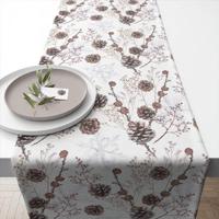 Ambiente tafelloper pine cones wit - thumbnail