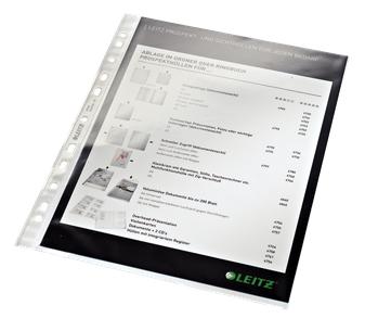 Leitz geperforeerde showtas 80 micron, glashelder, pak van 100 stuks