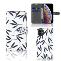 Apple iPhone 11 Hoesje Leaves Blue - thumbnail