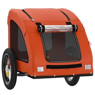 Hondenfietstrailer oxford stof en ijzer oranje - thumbnail
