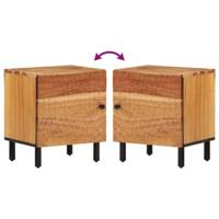 Nachtkastjes 2 st 40x33x46 cm massief acaciahout - thumbnail