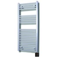Elektrische Design Radiator Sanicare Plug & Play 111,8x60 cm Zilvergrijs 730 Watt Met Chroom Thermostaat En Bluetooth Links Sanicare - thumbnail