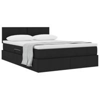 Opbergbed met matras met matras Zwart 140 x 190 cm Bewerkt hout - thumbnail