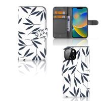 Apple iPhone 14 Hoesje Leaves Blue - thumbnail