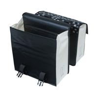 Dubbele fietstas Basil Urban Load 48-53 liter 41 x 18 x 46 cm - zwart met reflecterende stippen - thumbnail