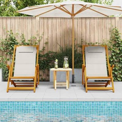 Strandstoel 2 pcs Bruin 61.5 x 123 x 82cm Massief acaciahout
