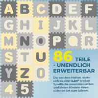 Puzzelmat 86 delig met getallen en letters Grijs - thumbnail