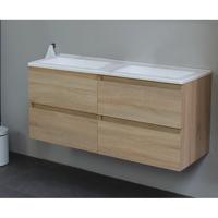 On-Line Onderkast - 120 cm - Voorgemonteerd - Acryl Wastafel - Kraangat naar Keuze - Eiken - thumbnail