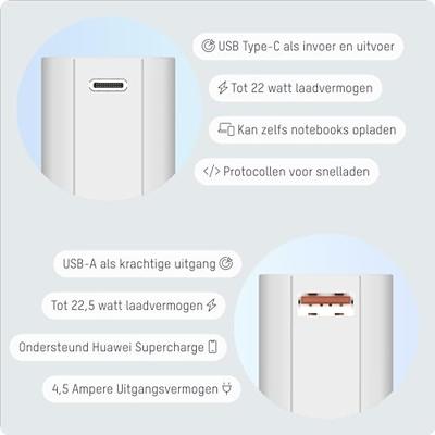 Ansmann 20000 mAh PB222PD w Powerbank 20 Ah USB PD 3.0, Quick Charge 2.0 LiPo Wit Met laadregelaar, Gelijktijdig laden en ontladen, Statusweergave