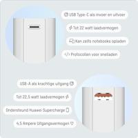 Ansmann 20000 mAh PB222PD w Powerbank 20 Ah USB PD 3.0, Quick Charge 2.0 LiPo Wit Met laadregelaar, Gelijktijdig laden en ontladen, Statusweergave - thumbnail