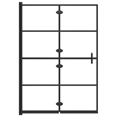 Douchewand inklap ALU frame 100x140 cm ESG zwart Douchewand inklap ALU frame 100x140 cm ESG zwart